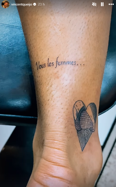Vincent Queijo dévoile son nouveau tatouage… et se fait tacler : "Les féministes…"