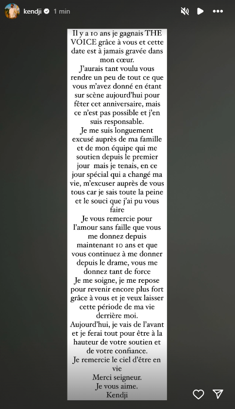 Kendji Girac sort du silence après le "drame" : "Je veux laisser cette période de ma vie derrière moi"