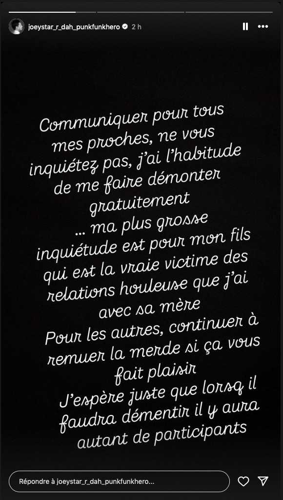 JoeyStarr soupçonné de violences sur son fils de 9 ans : il se défend "Ma plus grande inquiétude..."