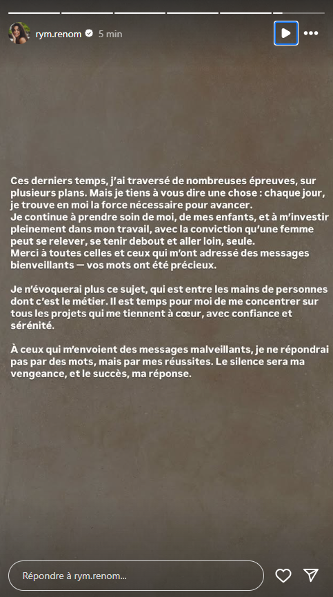 Rym Renom condamnée à un an de prison ferme : elle sort du silence "Ce jugement…"
