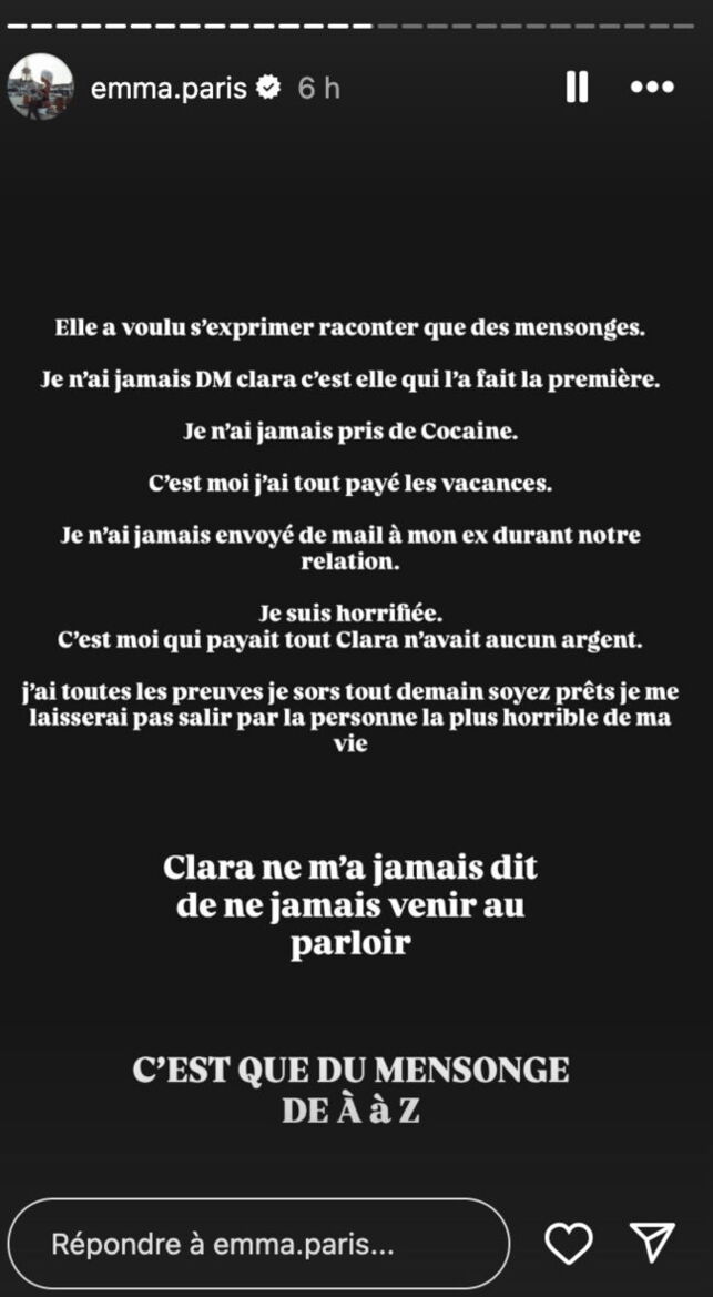 Emma Paris trompée par sa compagne, cette dernière sort du silence : "La colombe n'est pas si blanche"