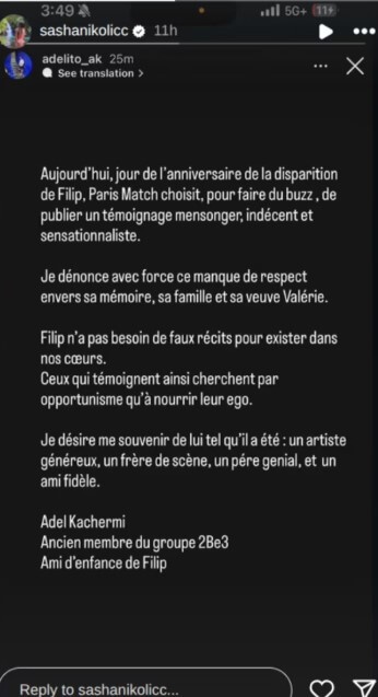 Filip Nikolic : Adel Kachermi (2Be3) en colère après le témoignage de son supposé compagnon