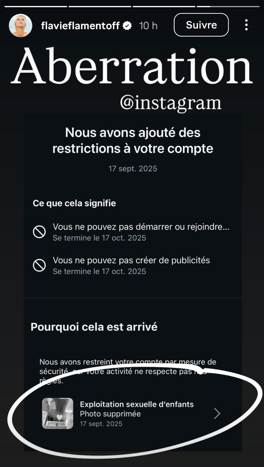 Flavie Flament censurée sur Instagram, elle s’en insurge : "Aberration"