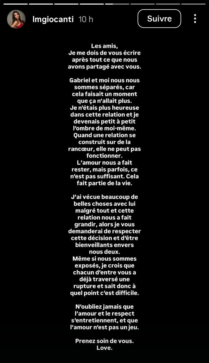 Gabriel Ayuso et Lisa-Marie annoncent leur rupture : "Je n’étais plus heureuse dans cette relation"