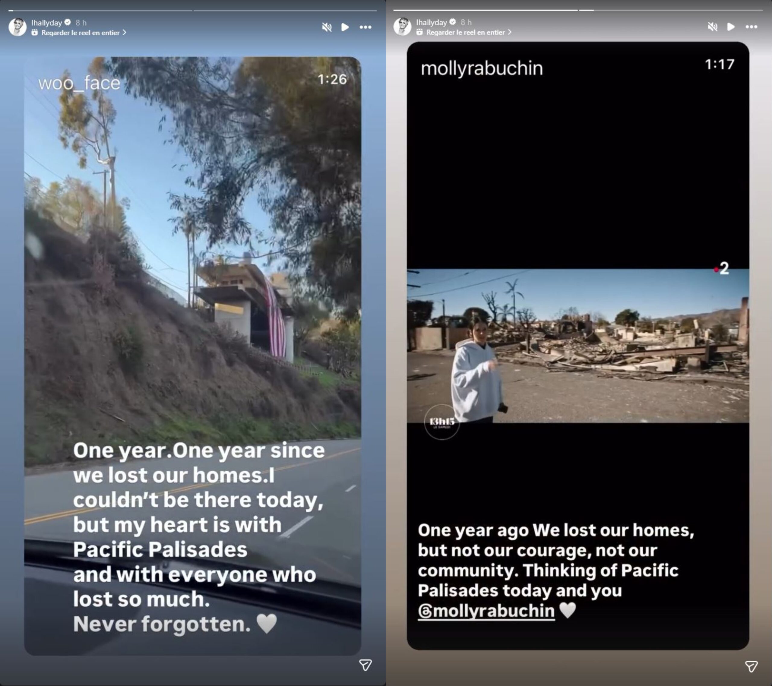 Laeticia Hallyday émue, elle se remémore l’incendie de sa maison à Los Angeles : "Un an…"