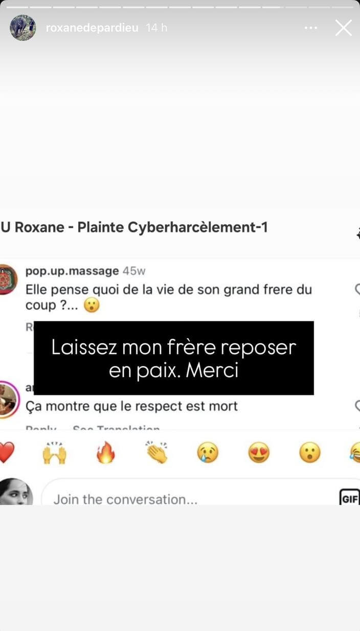 Roxane Depardieu réagit face aux commentaires malveillants : "Laissez mon frère reposer en paix"