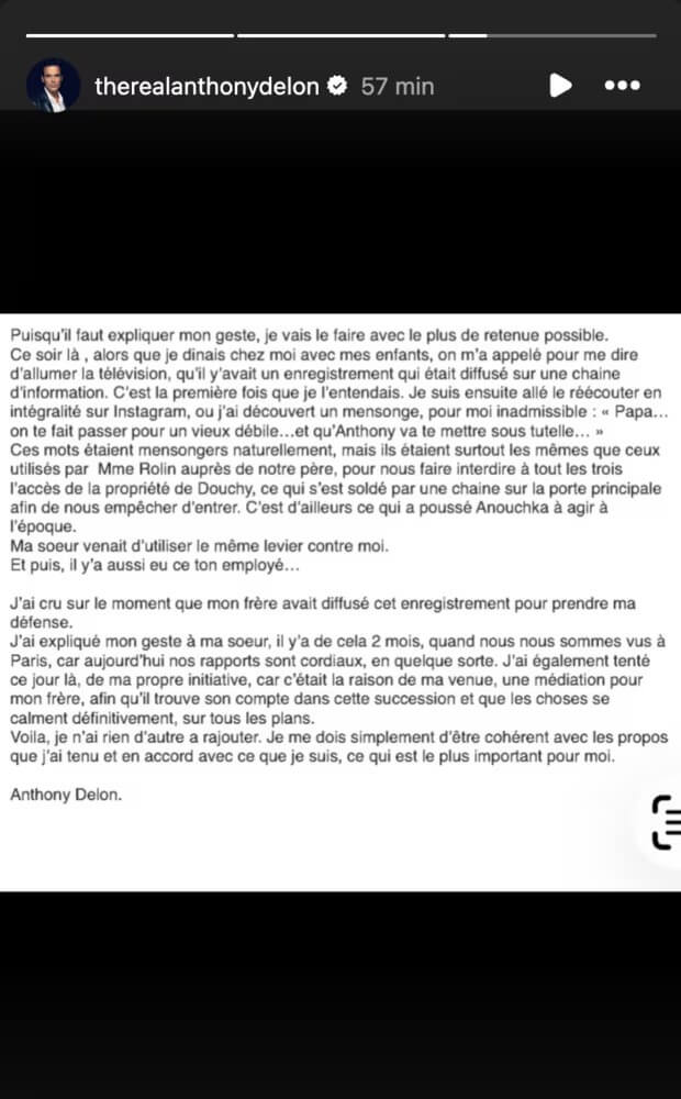 Anthony Delon absent du procès contre Anouchka : il s'explique… "C’est terminé"