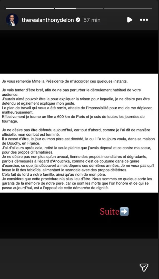 Anthony Delon absent du procès contre Anouchka : il s'explique… "C’est terminé"