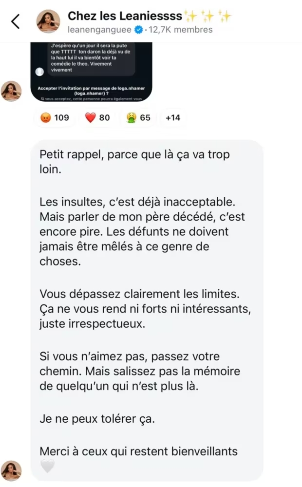 Léane (Star Academy) : son coup de gueule contre ceux qui insultent son père décédé