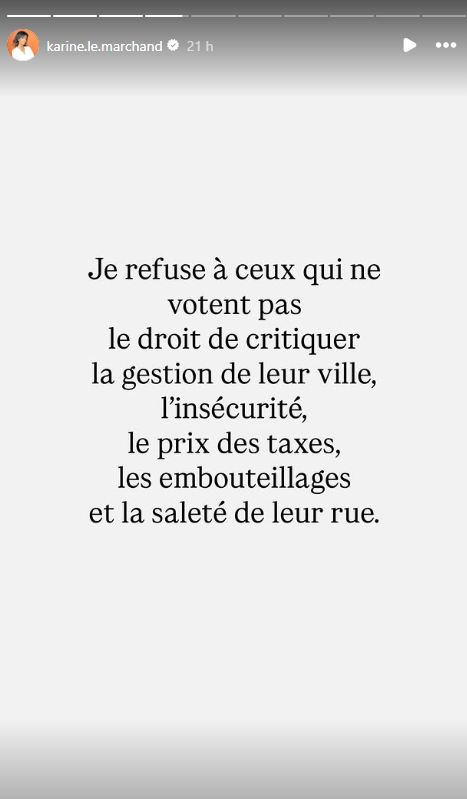 Municipales de 2026 : le coup de gueule de Karine Le Marchand... " Je refuse... "