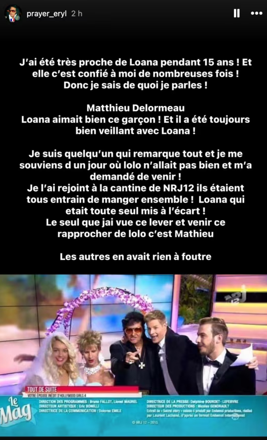"Les autres n’en avaient rien à foutre" : Eryl Prayer revient sur le geste de Matthieu Delormeau envers Loana