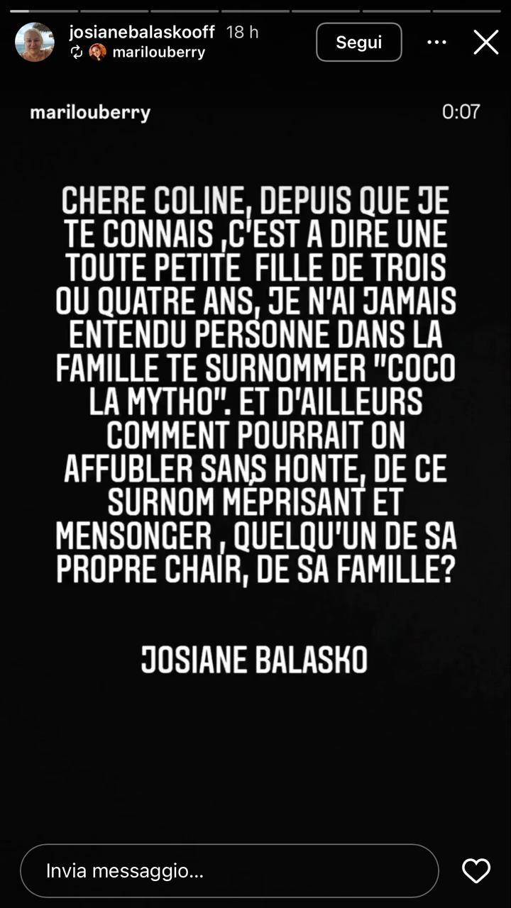 Josiane Balasko vole au secours de Coline Berry : "Je n'ai jamais entendu..."