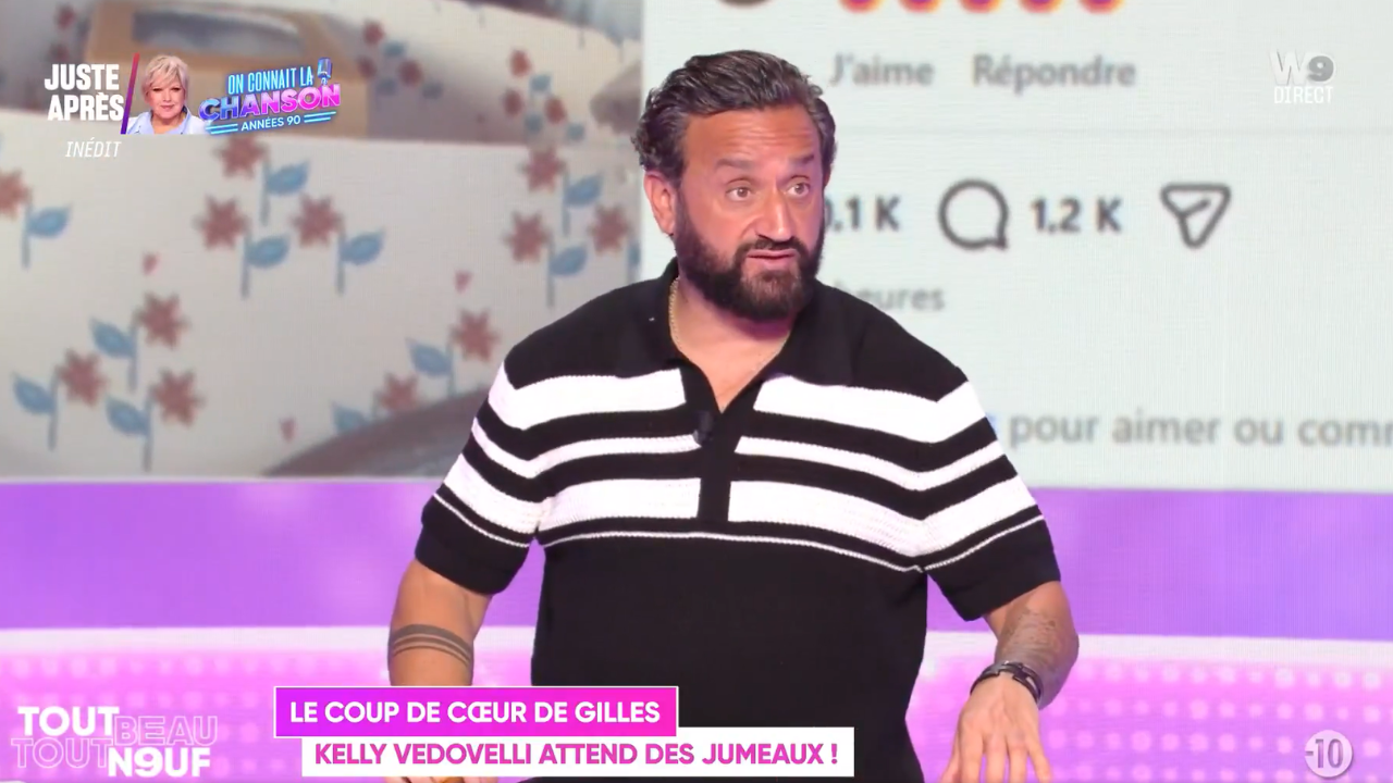 Kelly Vedovelli enceinte, Cyril Hanouna réagit : " Des jumeaux, c’est incroyable "