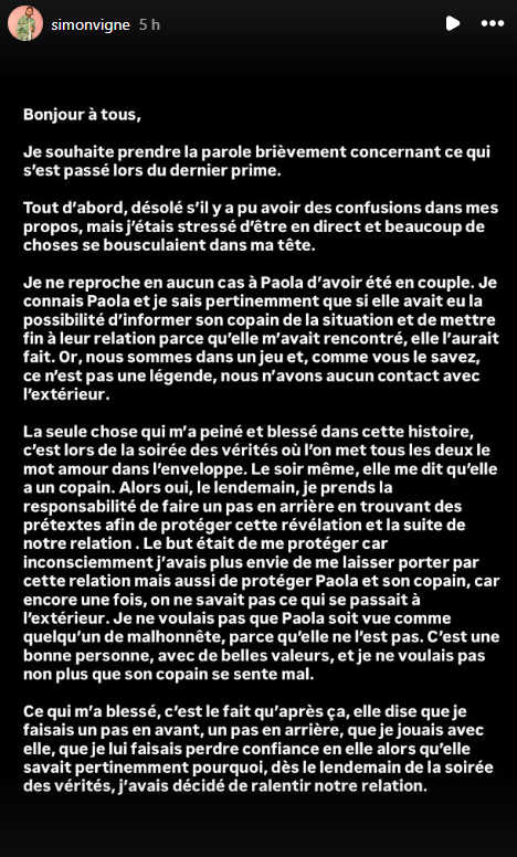 Simon (Secret Story) s’explique après sa confrontation avec Paola : "Ce qui m’a blessé..."