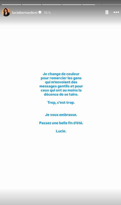 Lucie Bernardoni (Star Academy) sort du silence face aux messages de haine : "Trop, c’est trop"