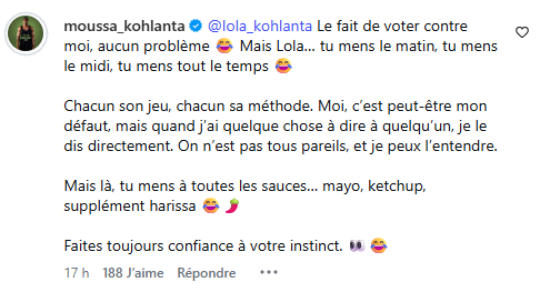 Moussa (Koh-Lanta) s’en prend à Lola : "Tu mens à toutes les sauces"