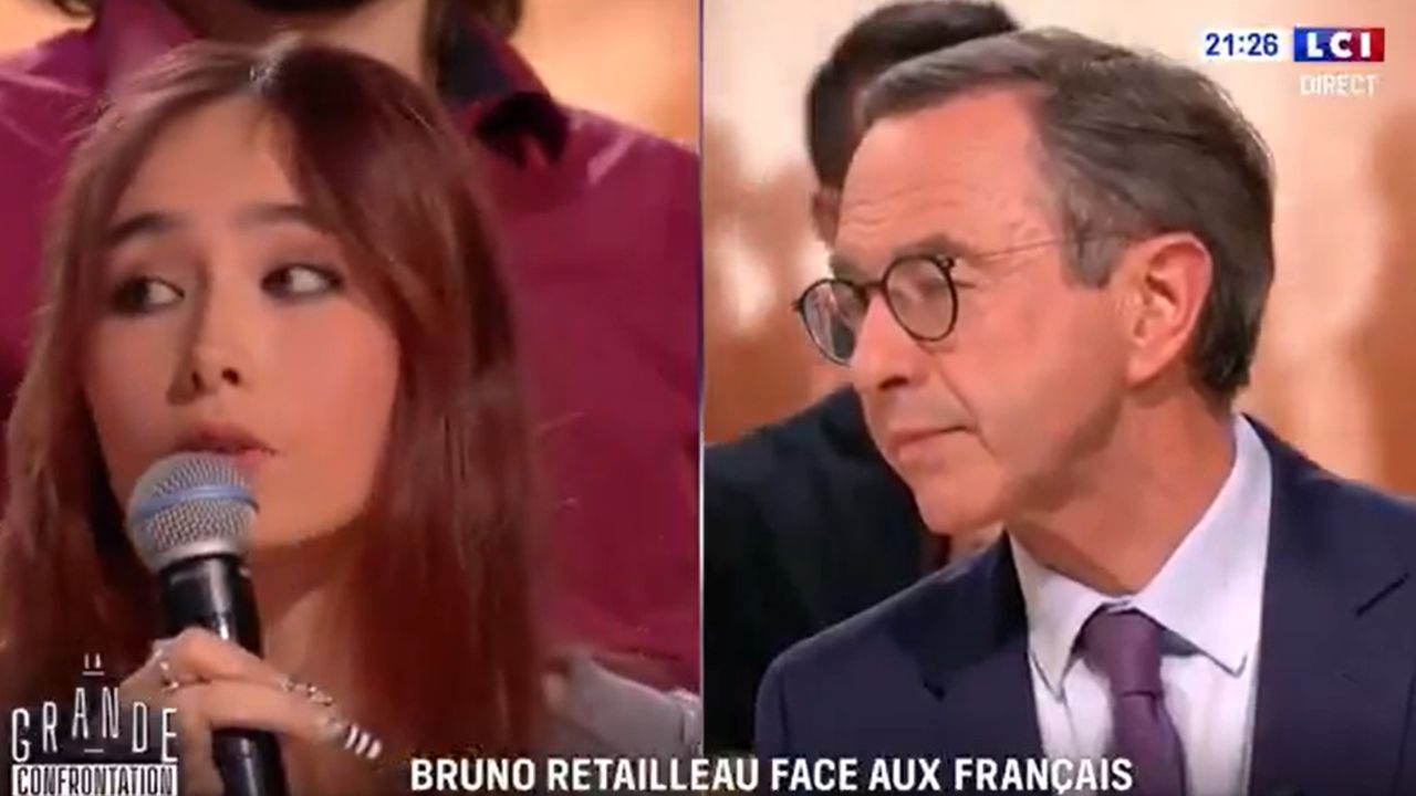 Bruno Retailleau : échange tendu avec une lycéenne... David Pujadas intervient... "On avait dit le respect"